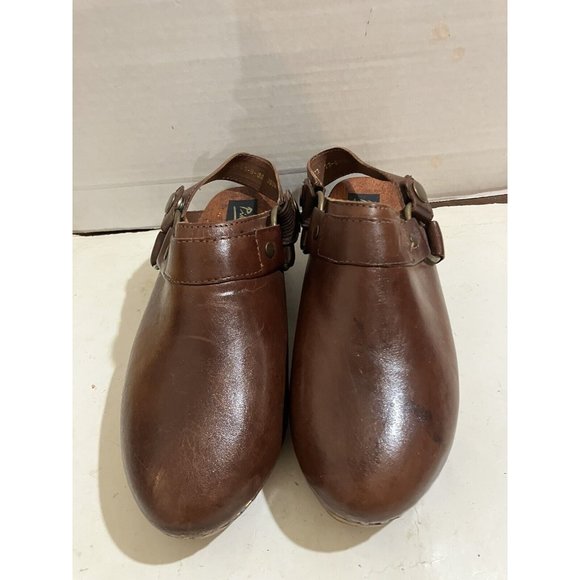 Pina Colada Vintage Women's Size 6 brown  Leather  Slingback Clogs shoes - Picture 2 of 8